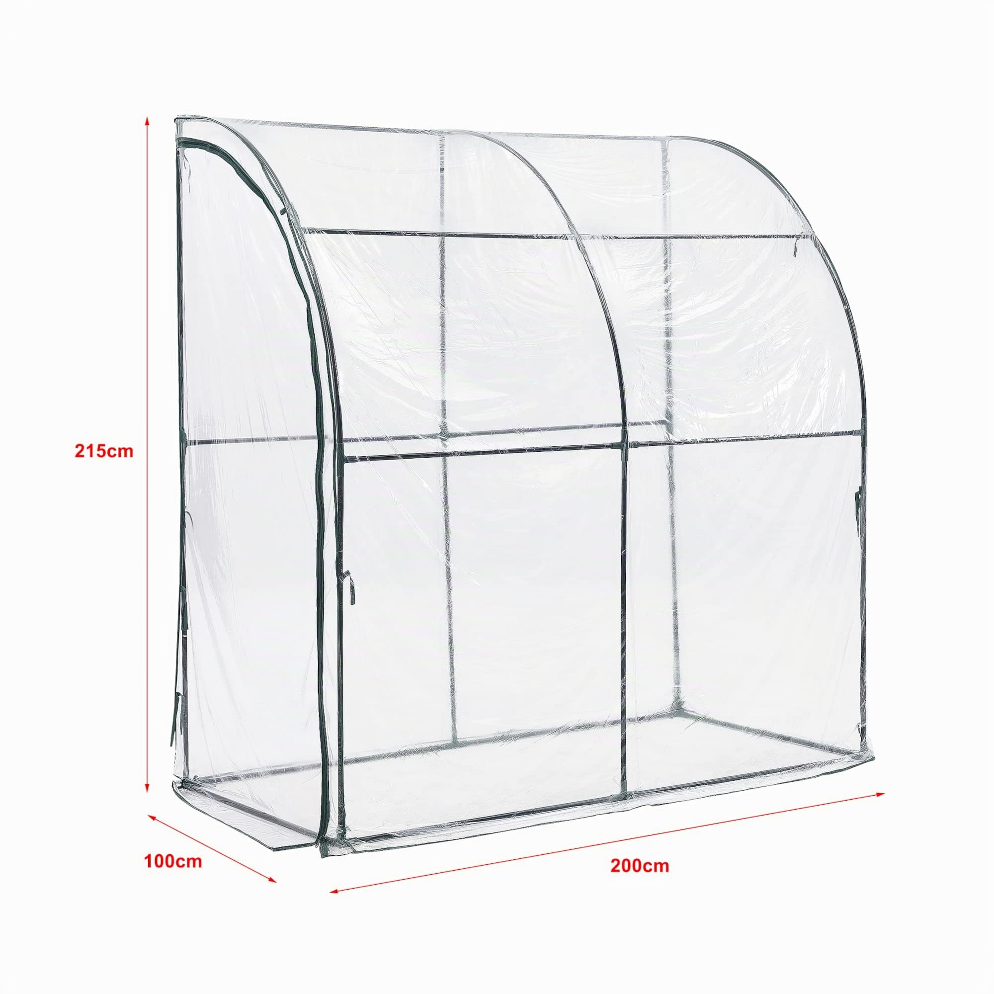 [en.casa] Serra da Giardino con Copertura in PVC Trasparente Serra per Orto Piante e Coltivazione Apertura a Cerniera Tetto Arcuato 200x100x215 cm