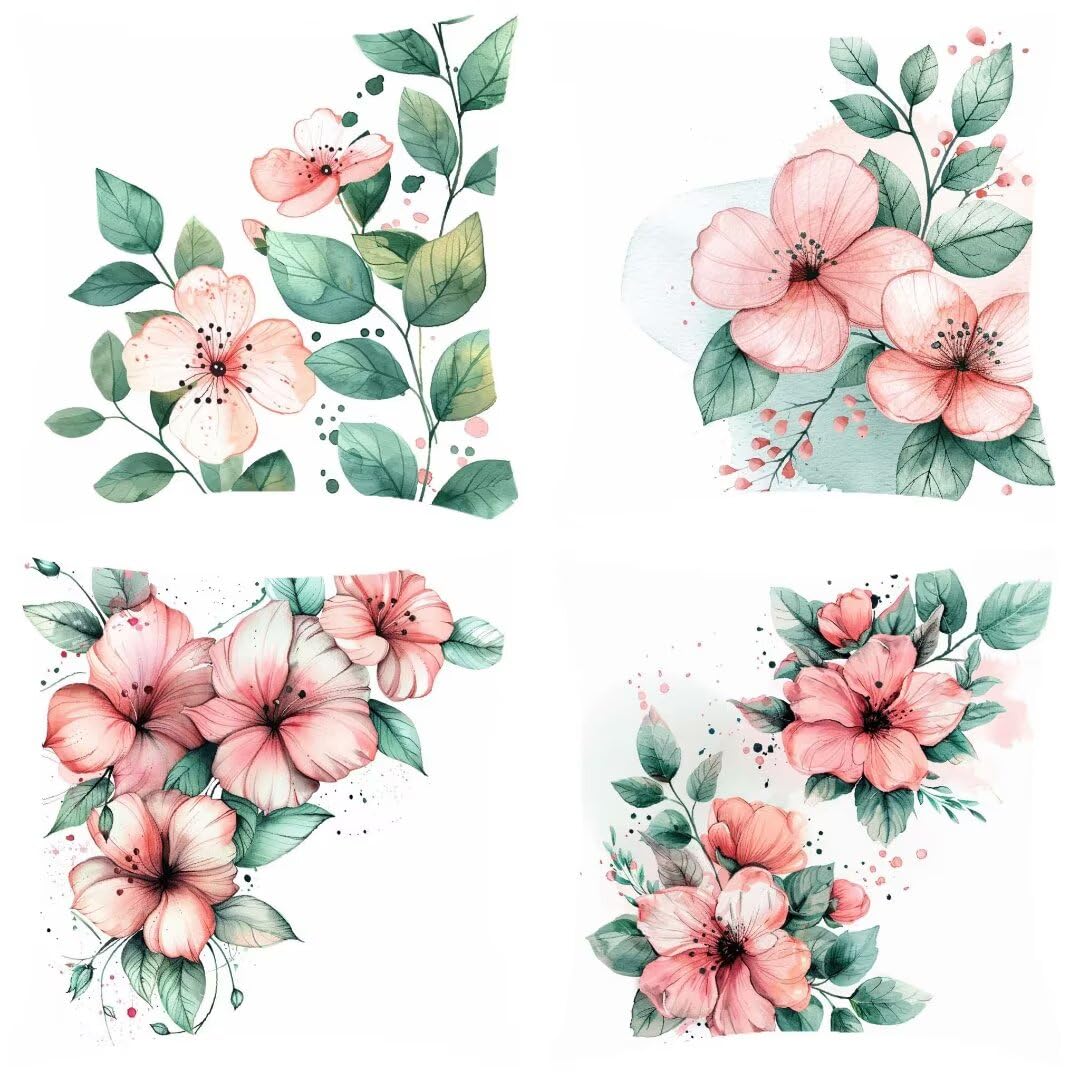 Federe Cuscini Divano 45x45cm Set di 4 Fodere Cuscini in Lino, Copri Cuscini per Divano Watercolor Camera da Letto Divano, Copricuscino Divano Cuscini Decorativi Casa, Camera da Letto, Arredo Sedia