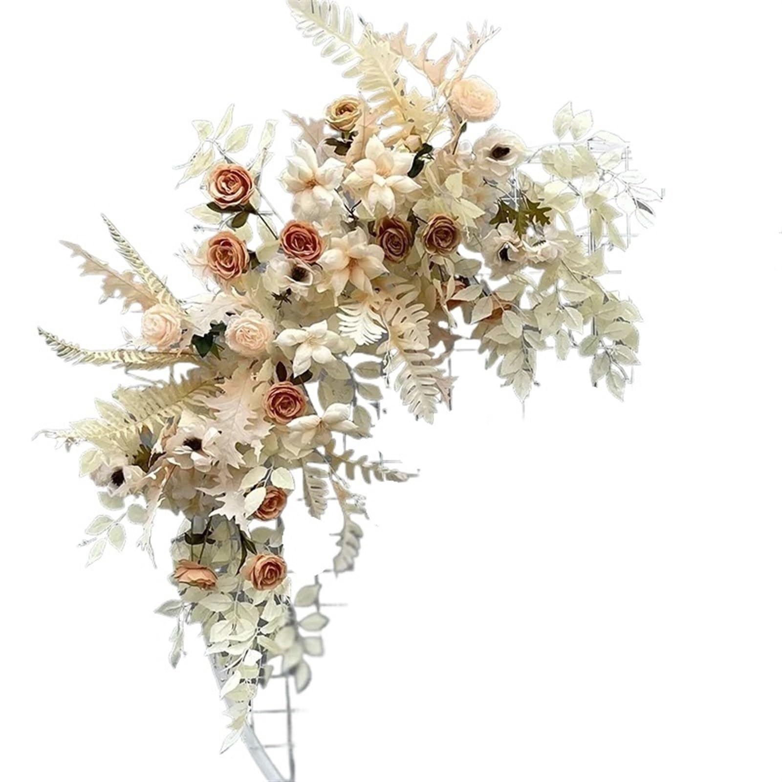 Hochzeitsblumen-Simulation, Kunstseide, rund, Pavillon, Kunst, Fensterdekoration, Hochzeitsrequisiten, T-Bühne, Blattaufhängung (Rosa S)