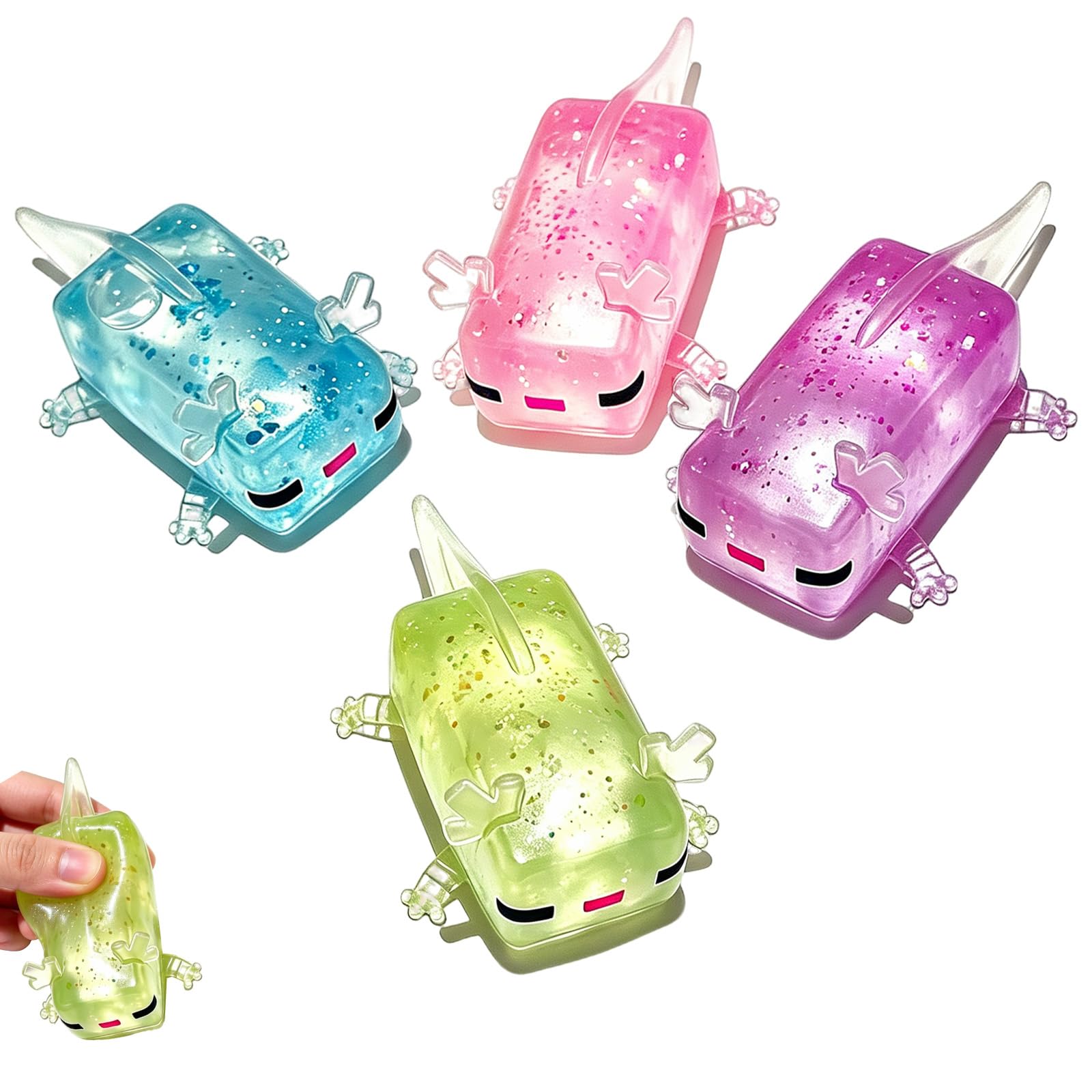 4pcs Axolotl Squishy Toys Squishy Fidget Toys Squishies for Aged 15 above