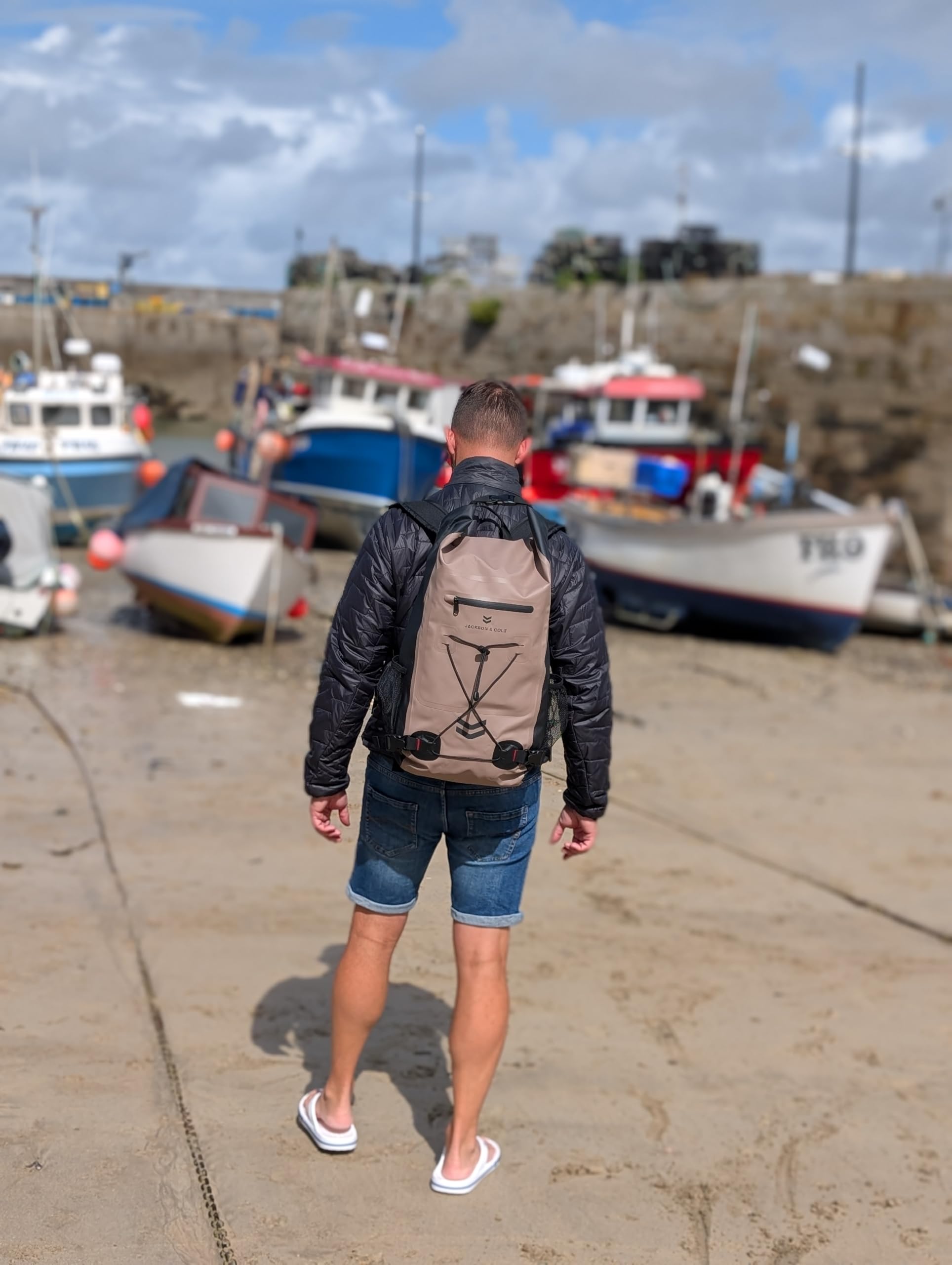 Jackson & Cole Zaino impermeabile – 25L Dry Bag Zaino – Rolltop, cuciture saldate, riflettente, cinghia elastica per sport acquatici, motociclismo, campeggio, kayak, escursionismo, canottaggio, pesca