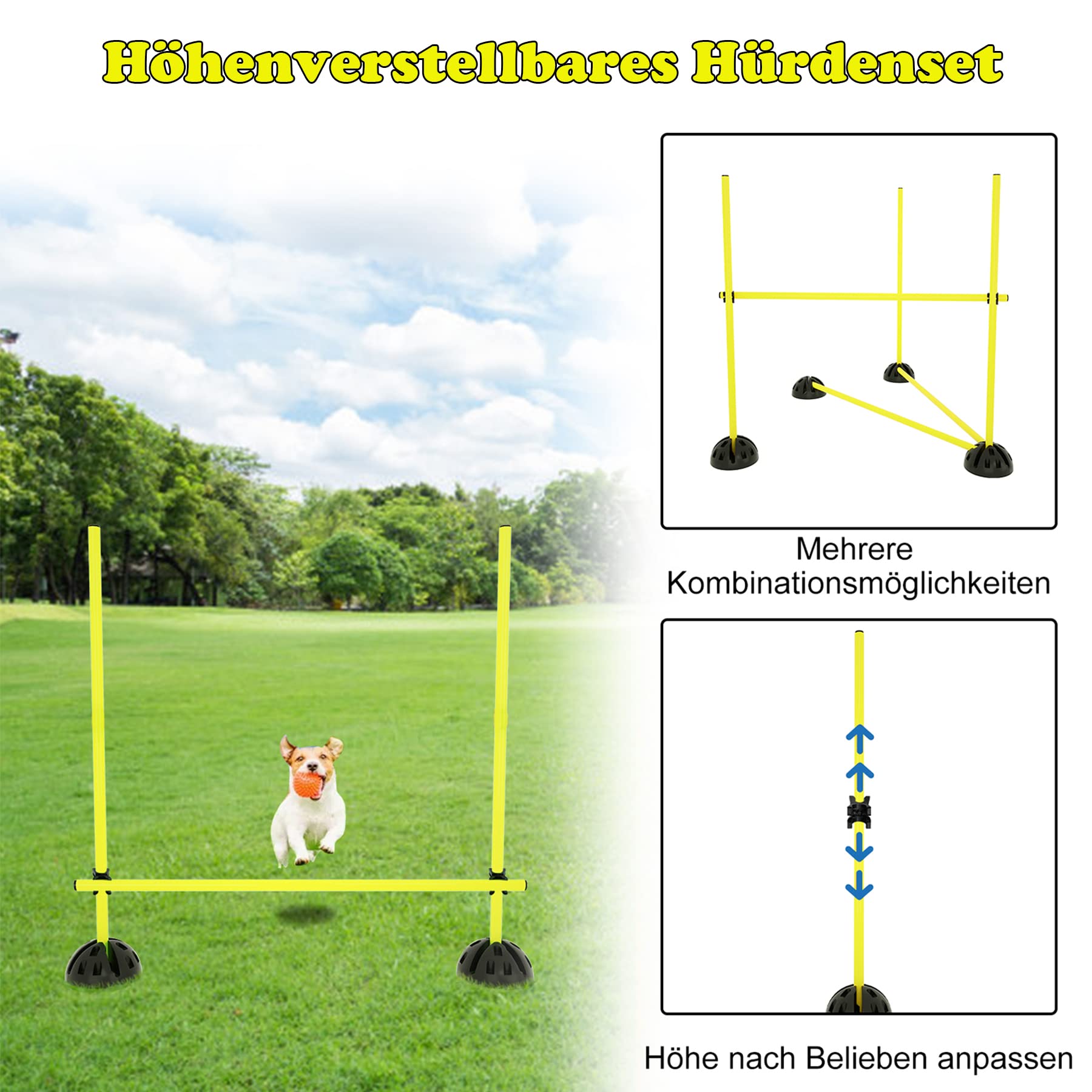 Froadp Agility Set di ostacoli per calcio, regolabile in altezza, per attività sportive, multiuso, velocità di coordinazione, set di ostacoli per il calcio