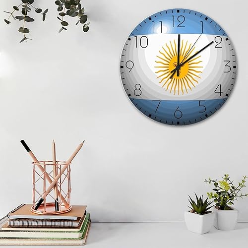 Miniatura 2 de Reloj de pared silencioso, redondo, silencioso, sin tictac, Argentina, relojes de pared de granja de América Latina, país, hispanos, europeos, asia,