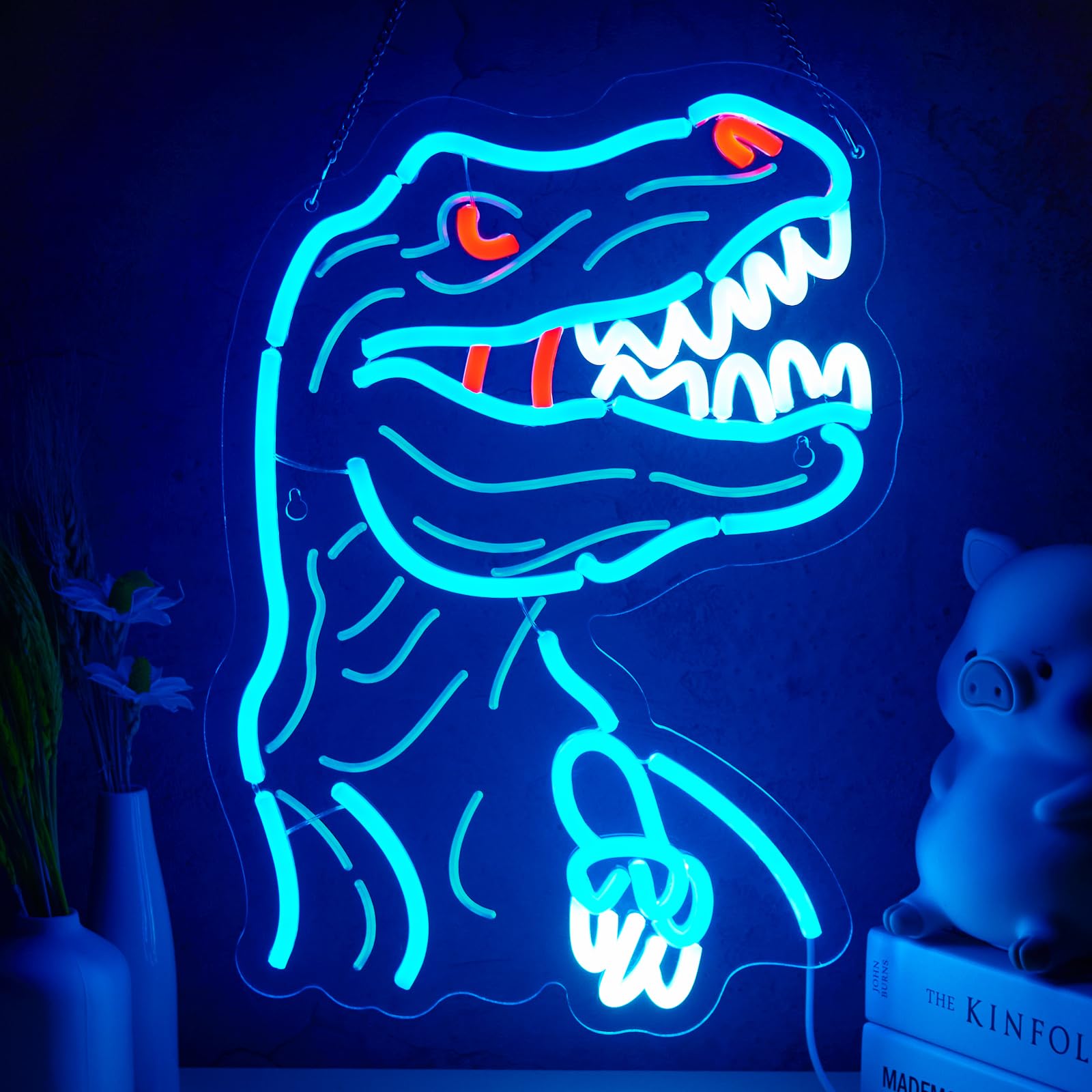 Dinosaur Neon Sign T-REX Neon Sign for Wall Decor Dino USB