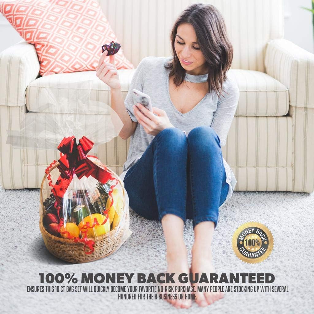 100 Pcs 12x16 Clear flat Cello/Cellophane Treat Bags for Gift Wrapping, Bakery, Cookie, Candies, Dessert, Party Favors Packaging, with color Twist Ties! : Health & Household