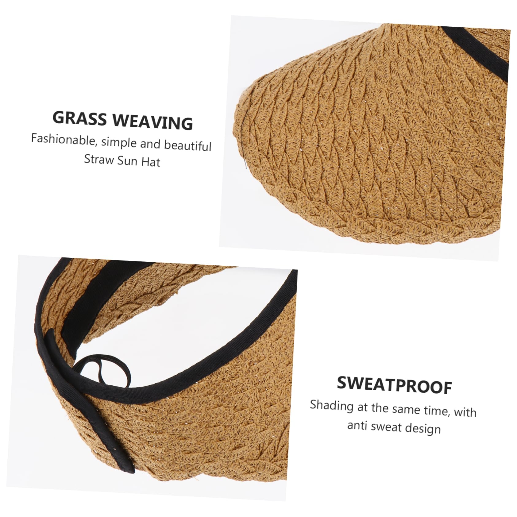 CALLARON Sombrero De Copa Vacío Bloquear Playa Plegable Hombres Sombrero para El Sol Sombrero De Pesca Arriba Borde Proteccion Sombrero para El Sol Reversible Tapa Khaki