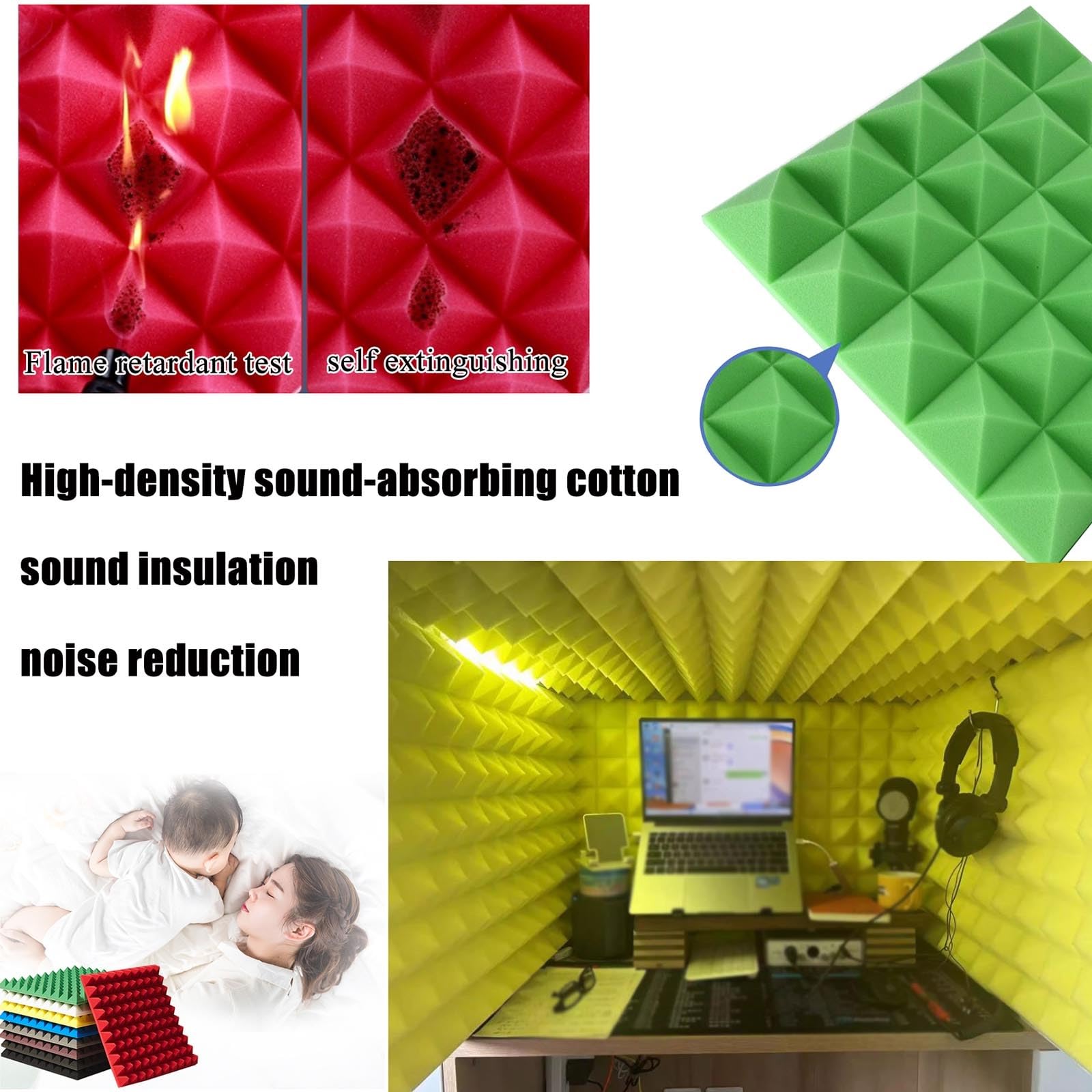 Sound Isolation Room for Home Studio, Microphone Foam Booth Cube, Portable Vocal Booth for Recording, Desktop Soundproof Cover, for Recording Podcasts Singing Gaming