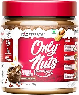High Protein Peanut Butter, Only Nuts, Gluten-Free, Zero Trans Fat, Vegan, Unsweetened Crunchy (750 g) (Pack of 1)