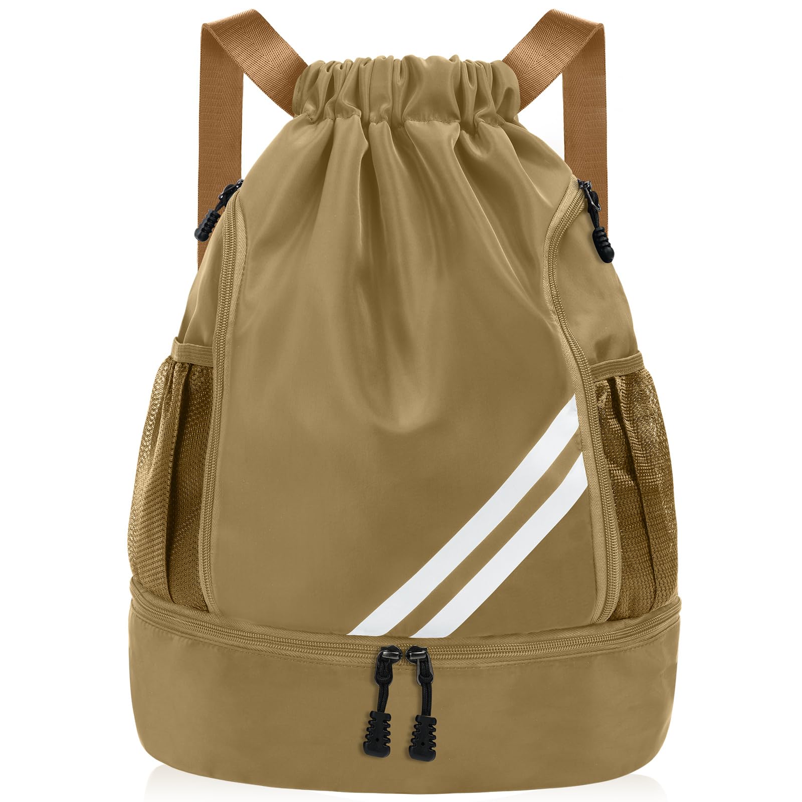 flintronic Bolsas de Cuerdas Mujer Hombre Mochila, Cuerdas Impermeable Saco de Gimnasia, Deportiva Impermeable Mochila de Playa, con Compartimento Zapatos y Bolsillo Húmedo, para Yoga Deporte