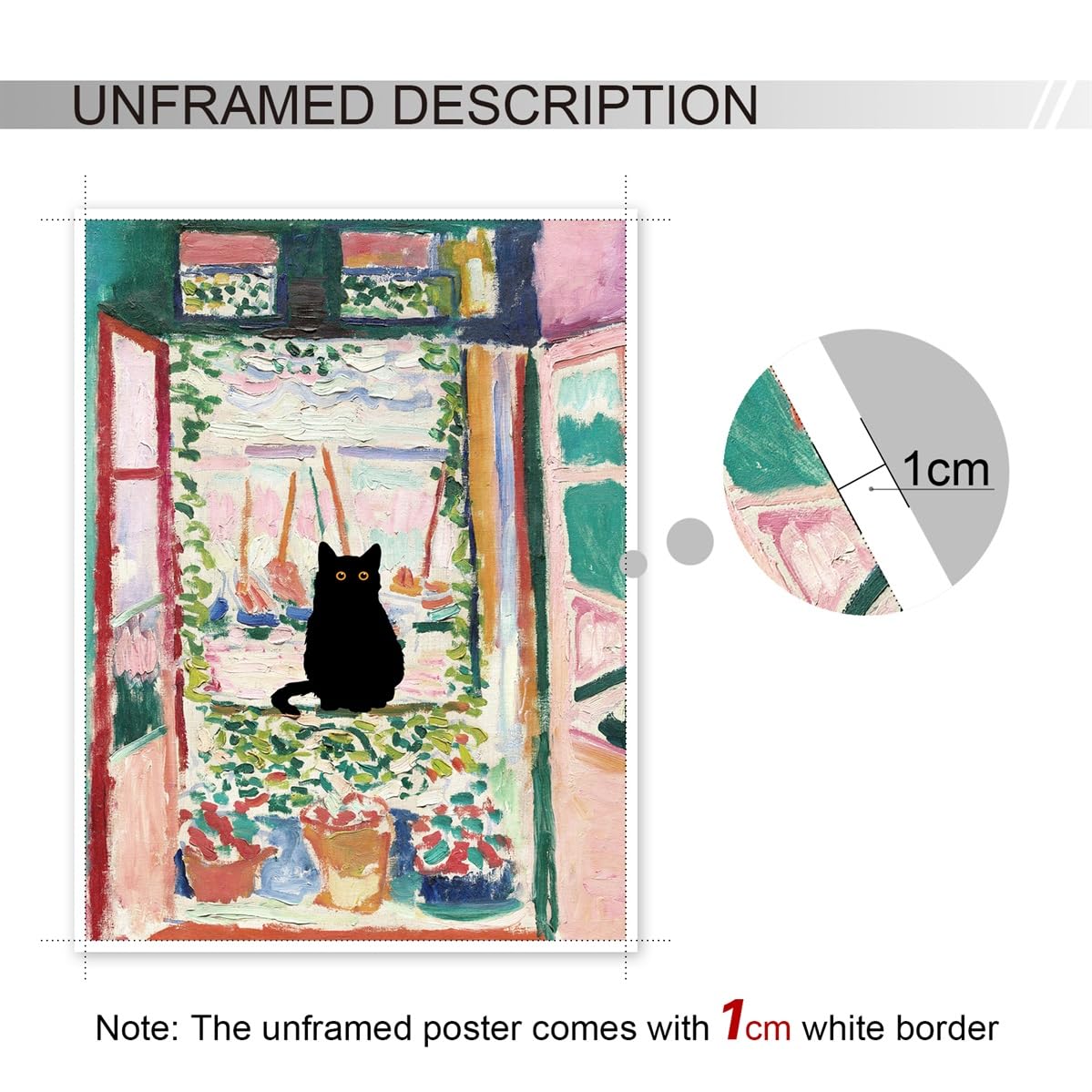 GAINOW Henri Matisse Oil Painting on Canvas Wall Art Matisse Famous Open Black Cat Poster - Image 3