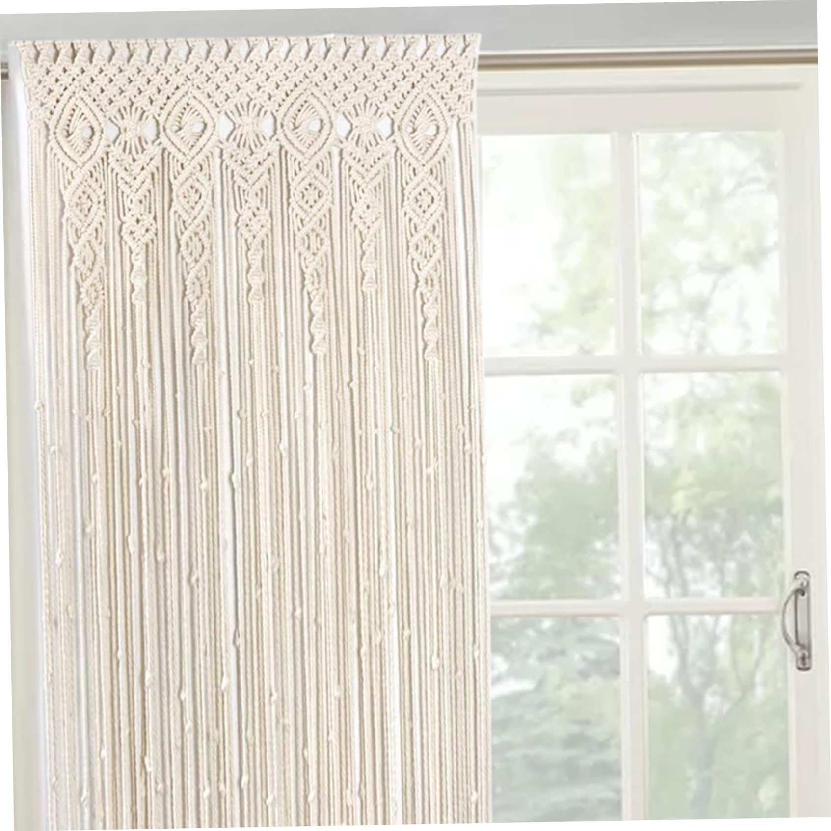 Boho macramé gordijn, deurgordijn, handgemaakt wandtapijt, geweven
