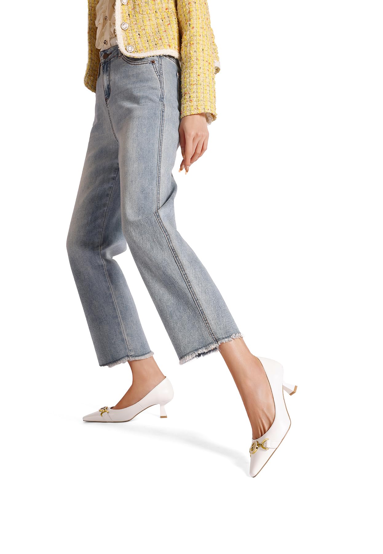 QUEEN HELENA Décolleté con Tacco Basso Scarpe a Punta Chiusa Casual Eleganti Donna K3490