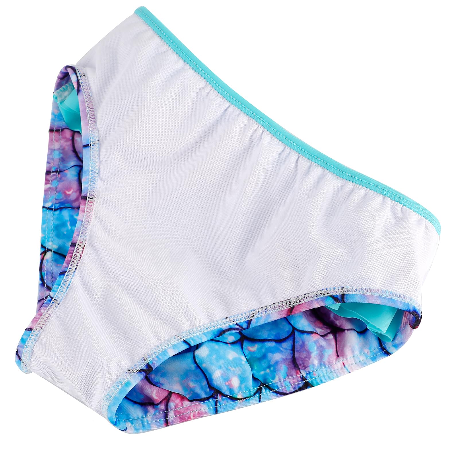 MASOCIO Maillot de Bain Fille 3-12 Ans 2 Pieces T-Shirt Enfant Natation Plage Anti UV UPF 50+ Séchage Rapide