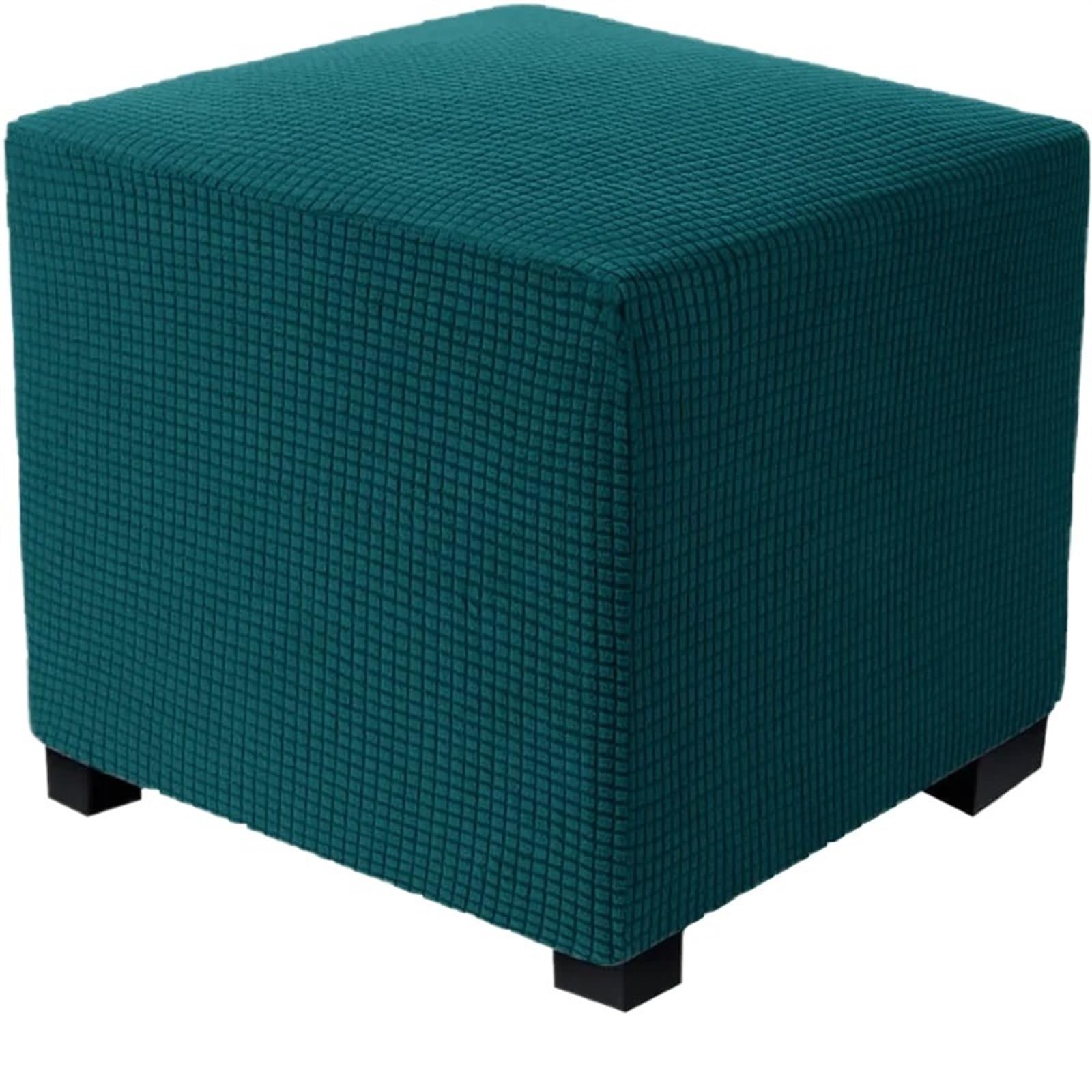 YXINAER Foot Stool Cover Ottoman Cover S/M Thicken Storage Stool Covers Stretch Footrest Furniture Protector Rectangle Slipcover Home(B10 Footstool Cover,S 33-45CM)