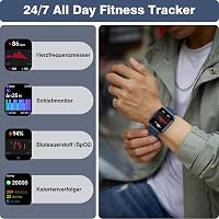 Fitpolo Okosóra Telefonhívás Funkcióval - 110+ Sportmód, 1.8" HD Érintőkijelző, Alexa, Pulzusmérő, Alvásfigyelő, IP68 Vízálló Fitness Tracke 2