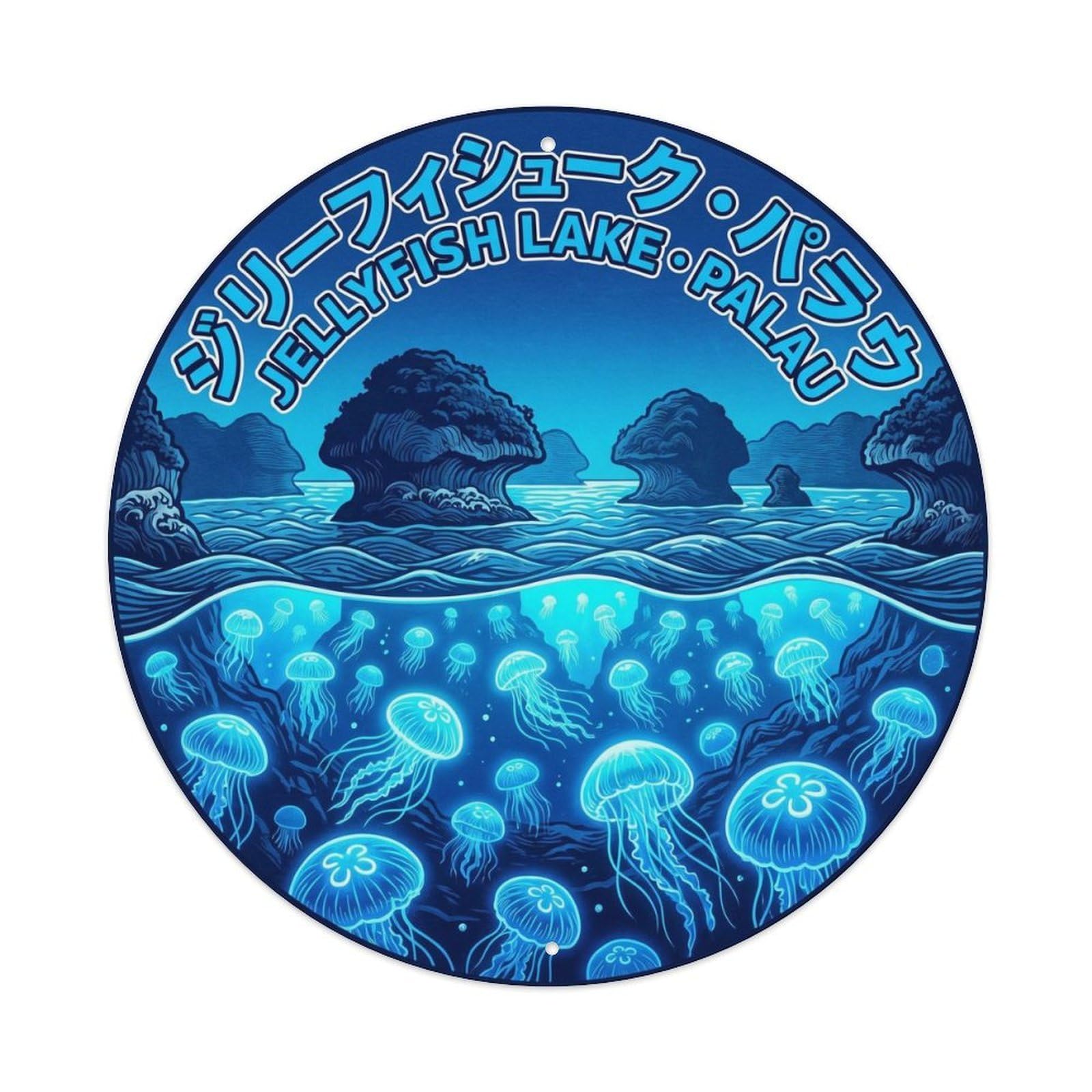 Electric Palau Jellyfish Lake Marine Travel Blue Metal Tin Sign