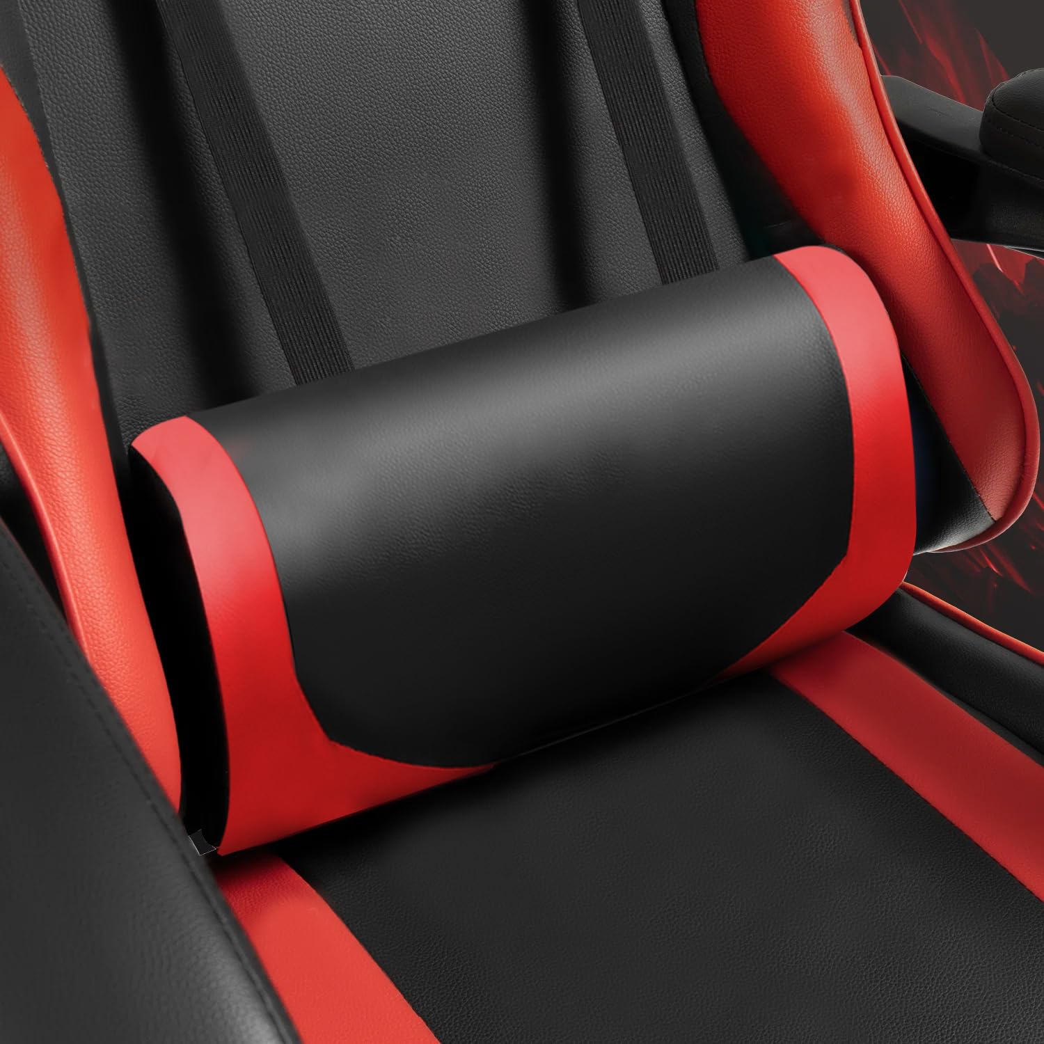 Frixovel Chaise Gaming, Siège de Bureau réglable, Fauteuil Gaming avec Repose-Pieds télescopique (Noir et Rouge)