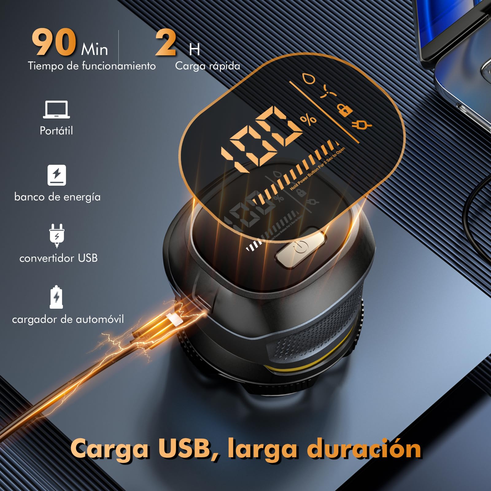 Afeitadora Cabeza Hombre, IPX7 Impermeable Maquina Afeitar Cabeza para Calvo, 6D Cabezales Magnéticos Maquinilla Afeitadora electrica hombre en Seco y Húmedo con Pantalla LED, USB-C