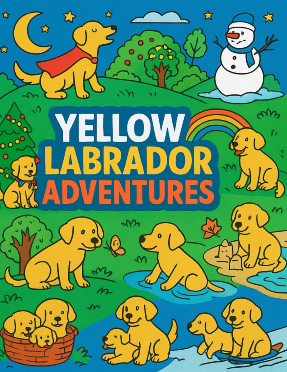 Yellow Labrador Adventures: A Dog Lover’s Coloring Book for All Ages