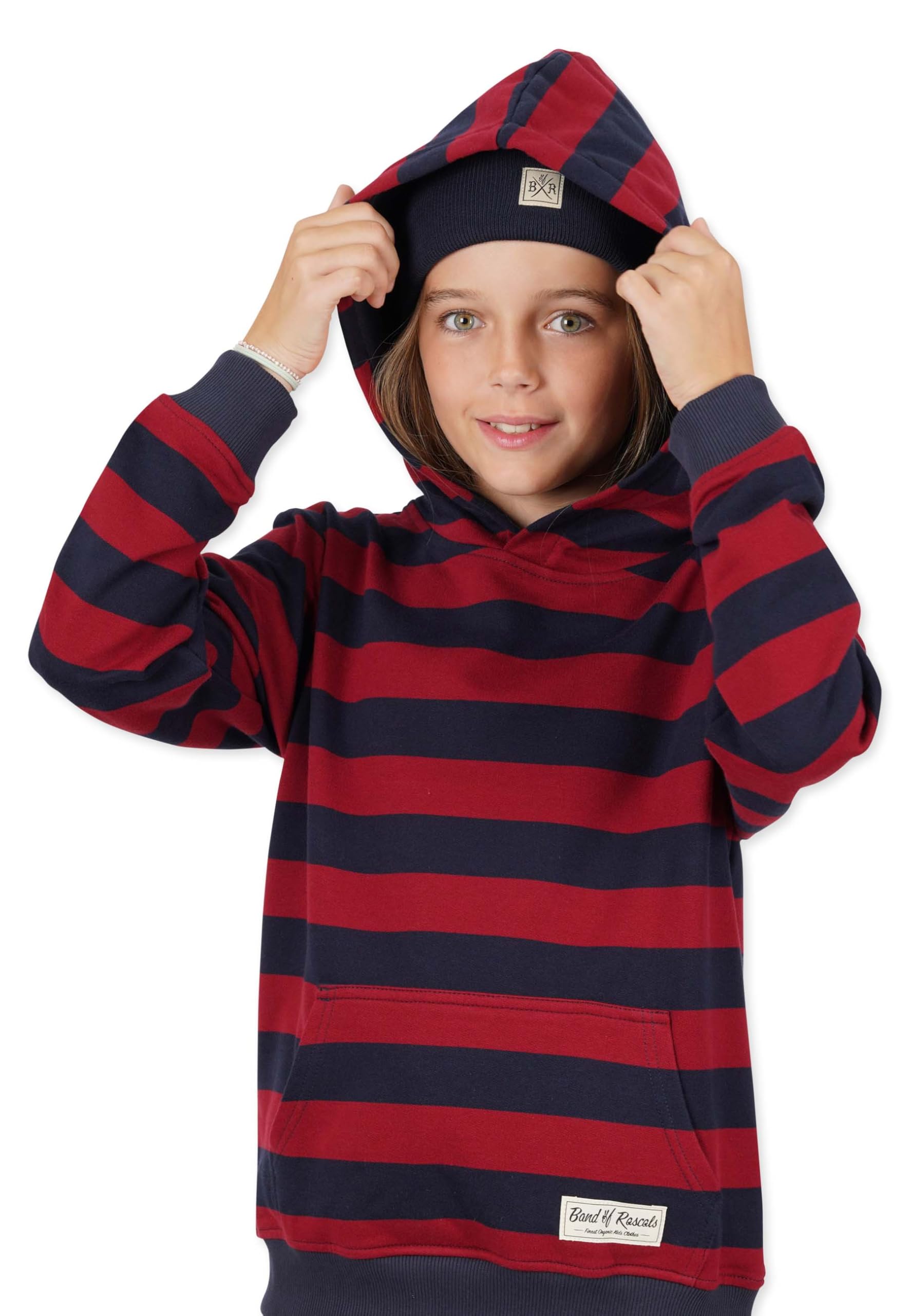 Band of Rascals Dziecięca bluza z kapturem Striped bawełna ekologiczna
