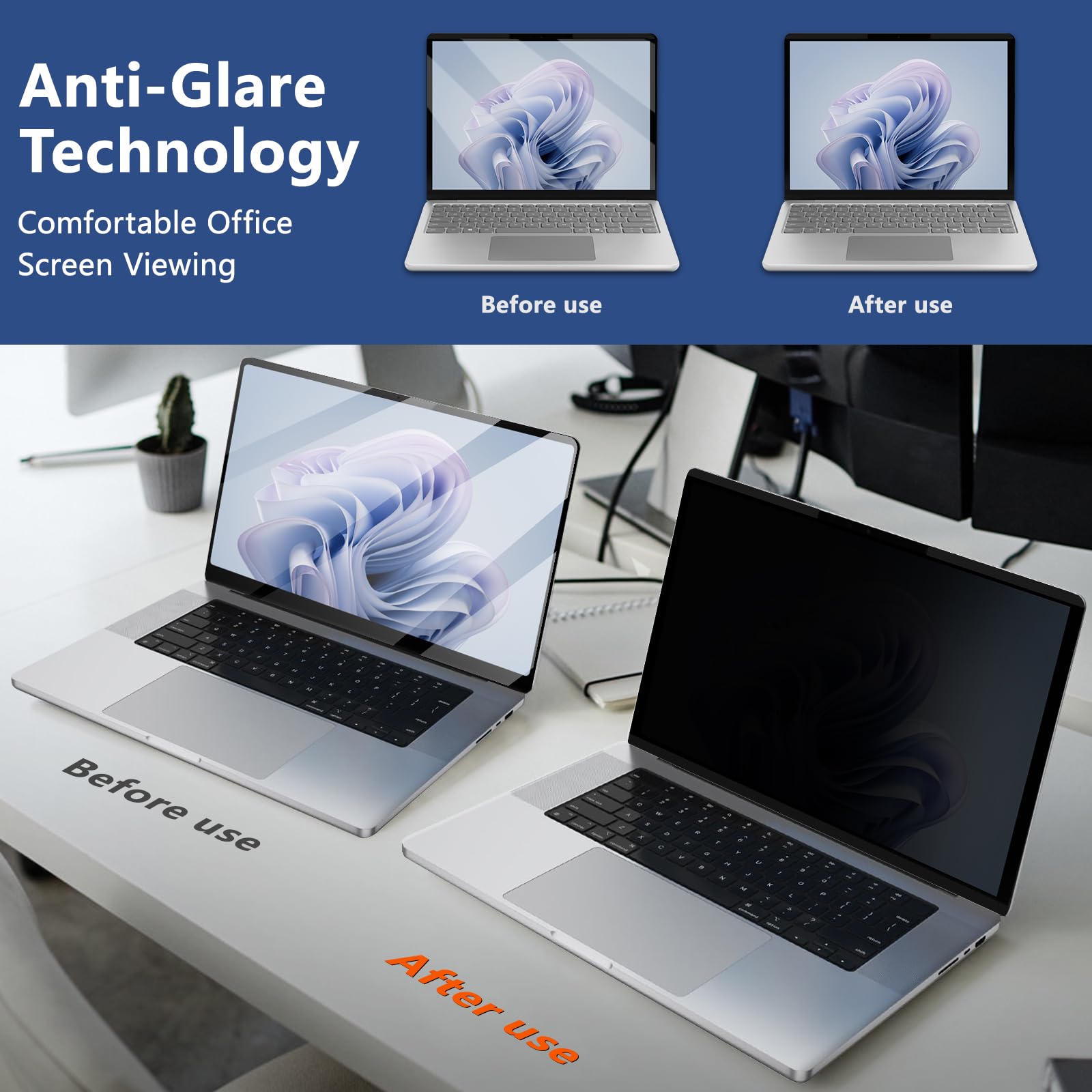 Filtre de Confidentialité Magnétique pour Surface Laptop 13,5 Pouces 6/5/4/3/2/1, Anti-Espion et Bleu-Lumière