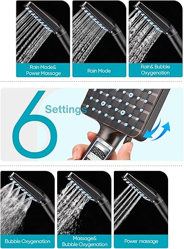Miniatura 48 de Cobbe Cabezal de ducha filtrado con mano, 6 modos de pulverización, filtros suavizantes de agua, elimina el cloro y reduce la piel seca, níquel 1.