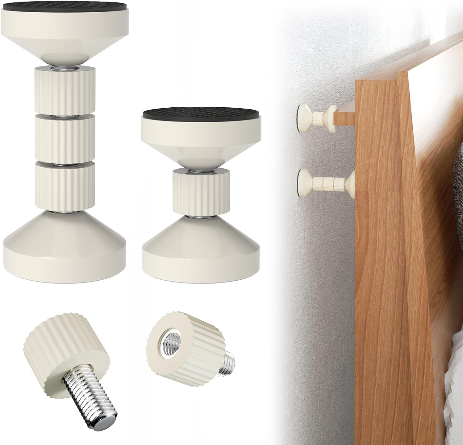 KARINA QURATZ 2pcs Bed Stoppers for Headboard Adjustable