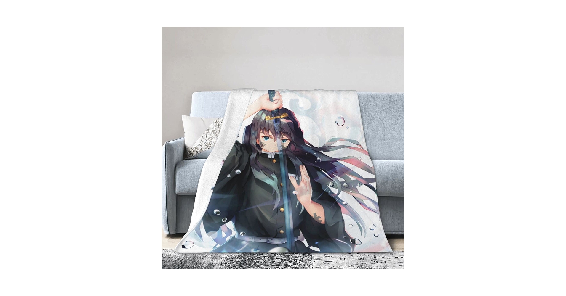鬼滅の刃　無一郎　ブランケット Amazon｜毛布 鬼滅の刃 時透無一郎 霞柱 ブランケット ひざ掛け