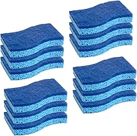 CELOX Non-Scratch Dual-Sided Kitchen Sponges, Blue - Long-Lasting, Odor-Free Scrubbers for Dishes, Pots & More (12/24/36 Pack)