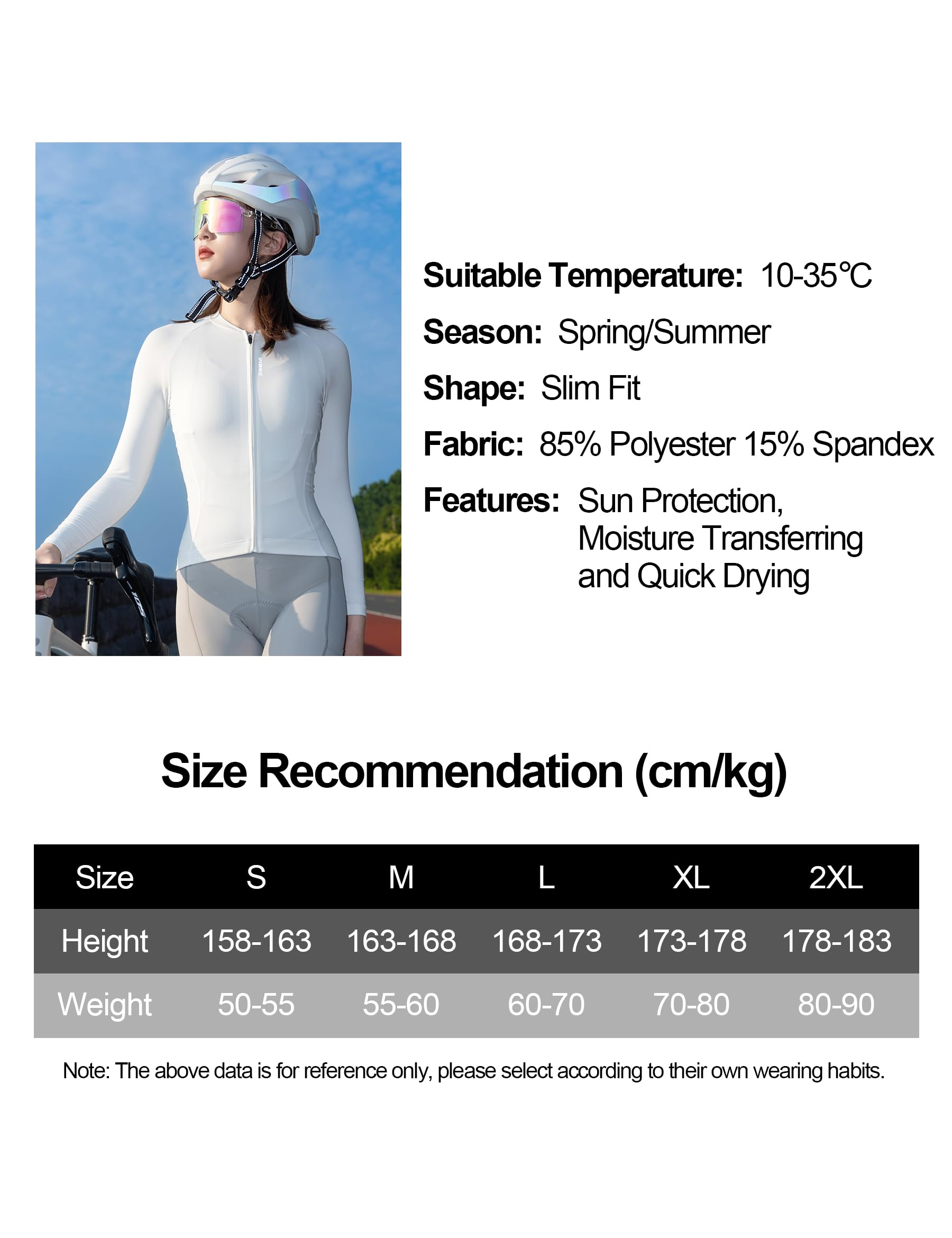 INBIKE Maillot de Cyclisme Femme Manches Longues pour VTT Séchage Rapide avec Motifs Réfléchissants pour Sport Outdoor LY4019