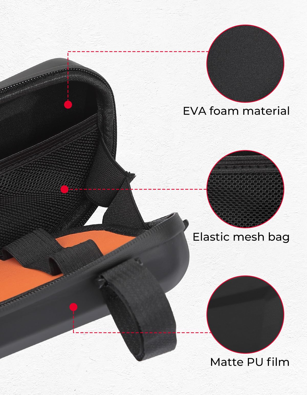 KEMIMOTO Lot de 2 sacs à outils de moto, sacs latéraux rigides en EVA compatibles avec Rebel 300 500 CMX1100 (2017-2025) – Monté sur cadre latéral et rangement arrière de moto universels