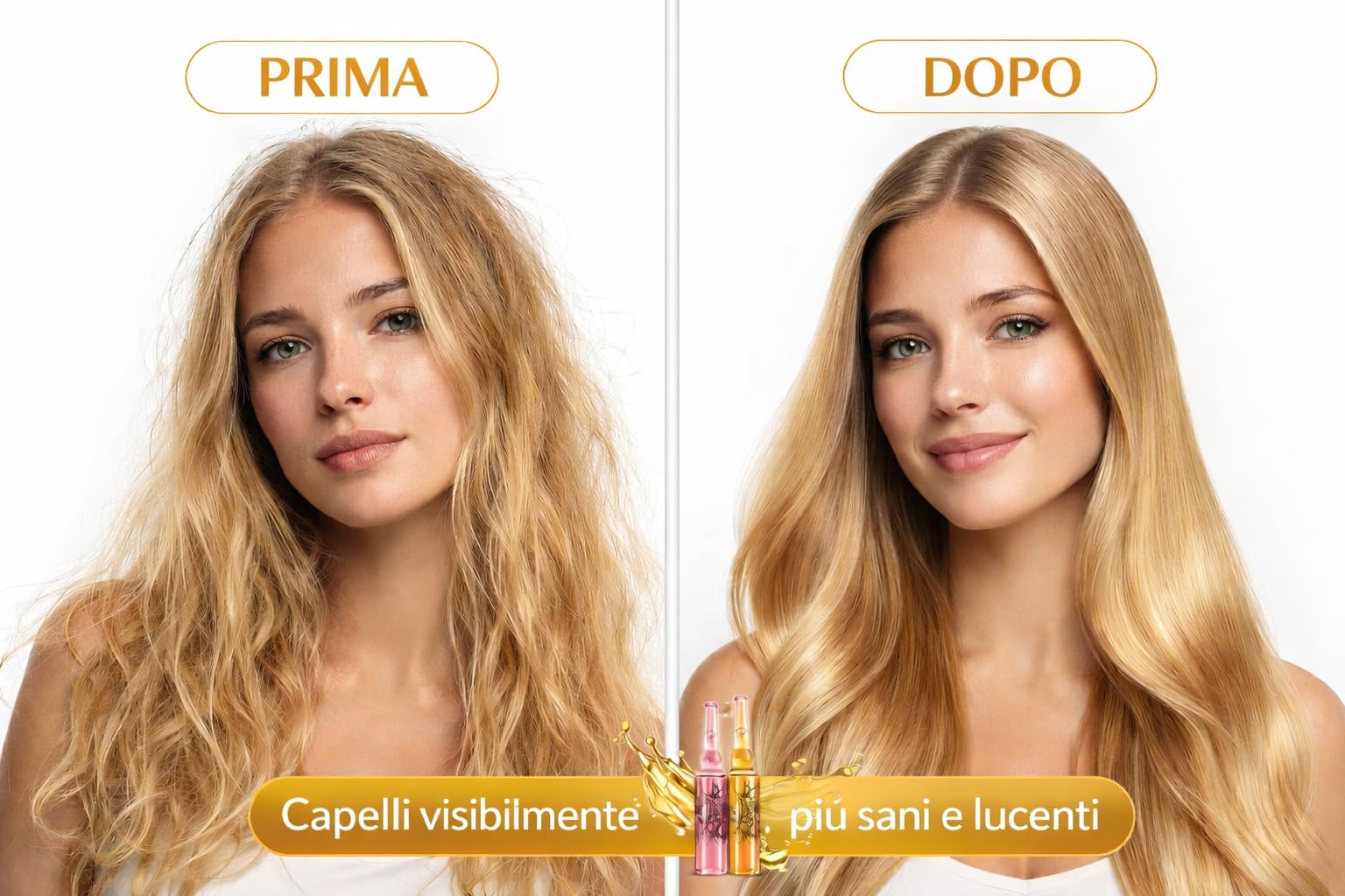 Fiale Ristrutturanti Capelli Professionali – Capelli Visibilmente Più Forti e Morbidi già dalla Prima Applicazione – Trattamento Intensivo Riparatore per Capelli Secchi e Danneggiati – 10×12 ml