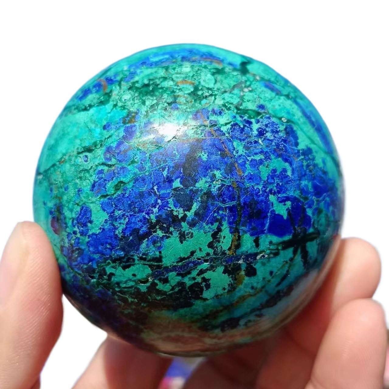 CYVXCPPGI Stone Azurite Ball,Quartz Crystal Stone Ball, Stone, Divination Ball(Size:210-300g)
