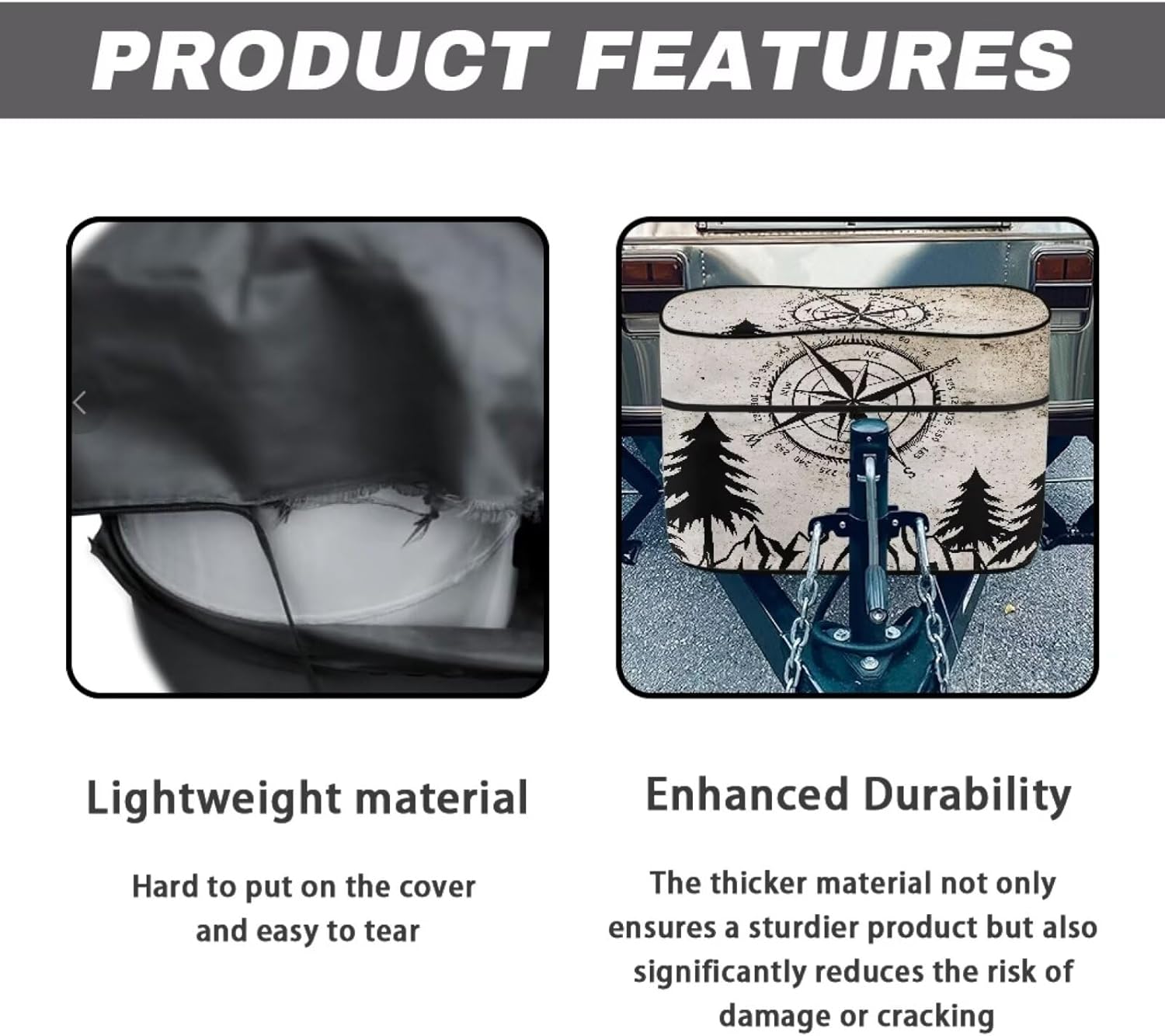 Howilath Mountain RV Trailer Propane Tank Cover Fit for Dual 30lb Tanks Weather Resistant RV Parts and Accessories