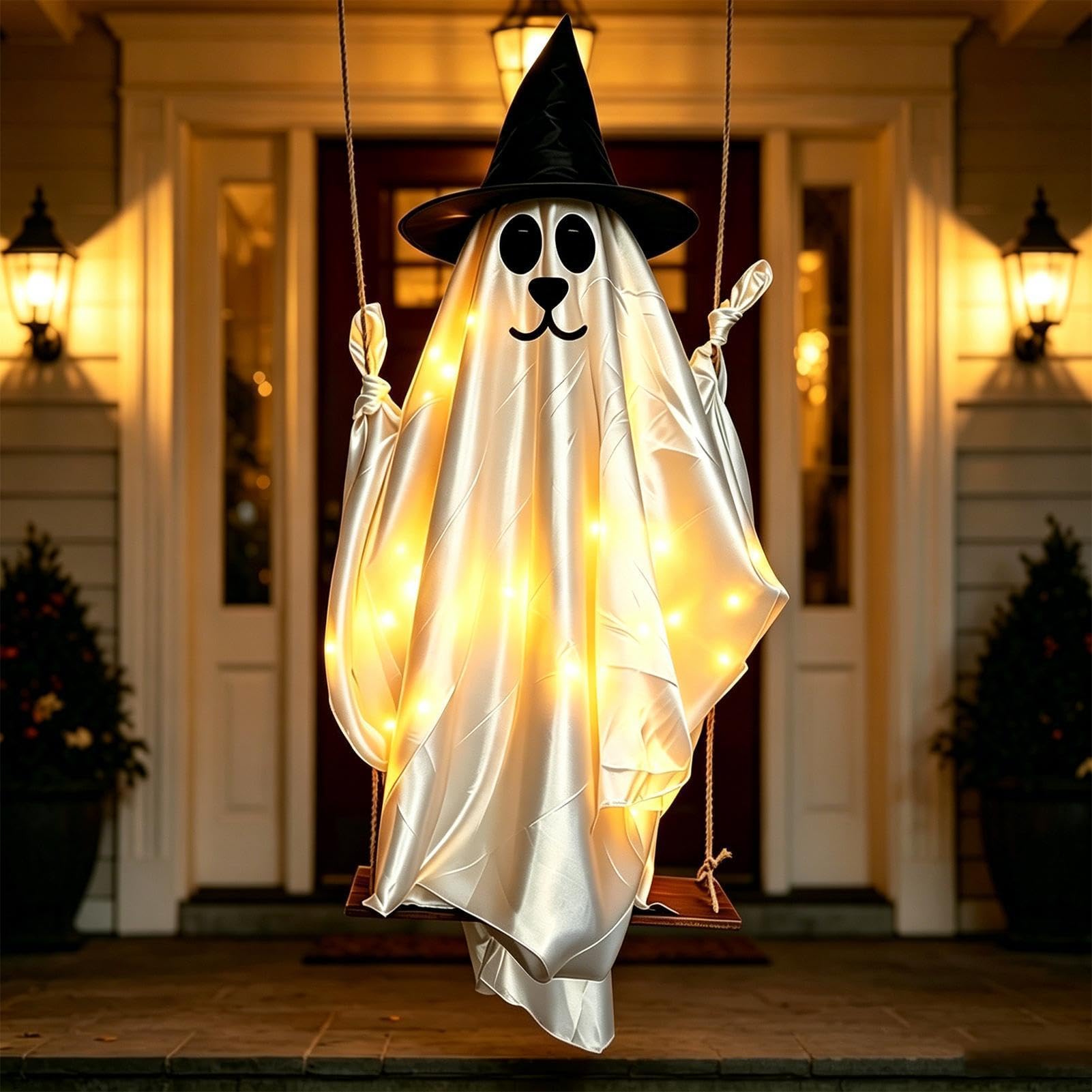 Decorazioni Halloween All'Aperto Cane Fantasma Altalena Luminosa 150 Cm