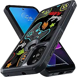 Para Motorola G Power, o melhor padrão de videogame de jogador, absorção de choque, capa protetora de camada dupla híbrida de silicone interno para Moto G Stylus 5G (Moto G Power 5G