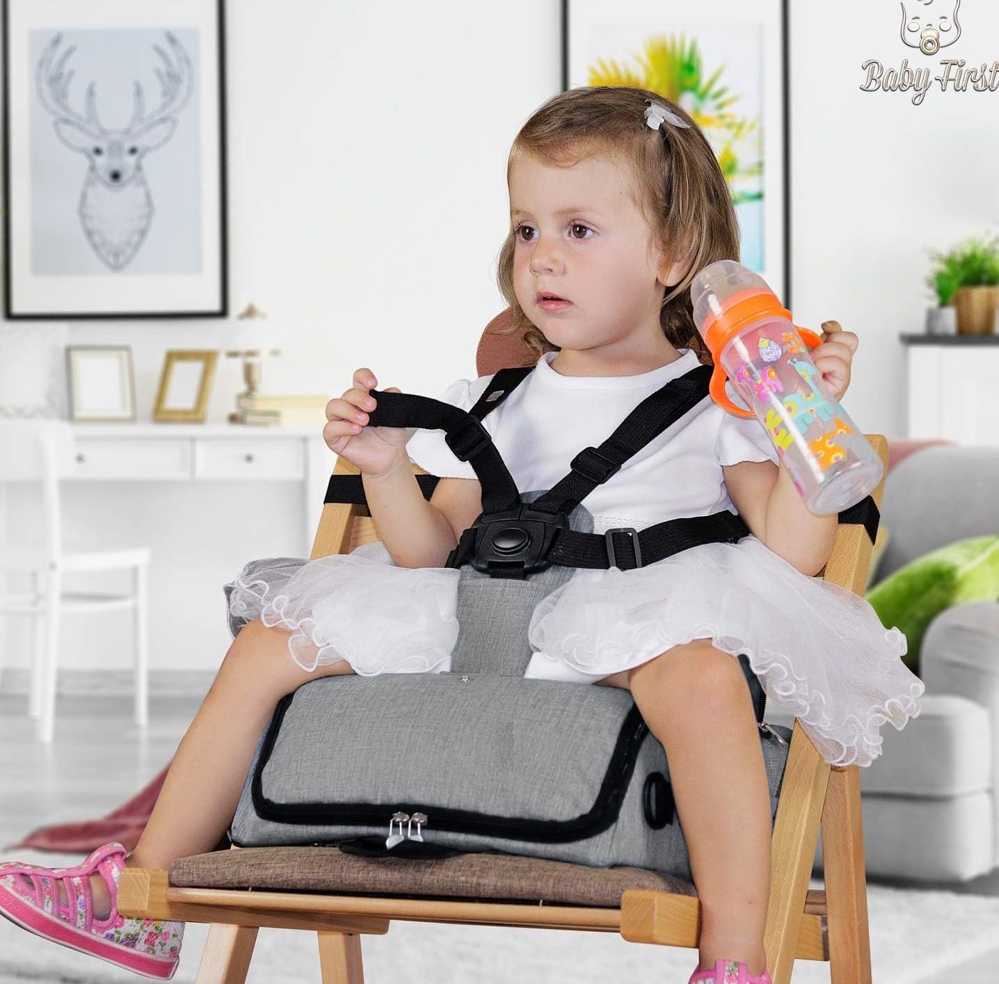 Rehausseur Chaise Enfant 4en1, Sac De Poussette- Sac à Dos Multi-Fonctions Pour Maman- Chaise Haute Bebe De Voyage, Portable, Matelas a Langer, Tissu Eco-Oxford Waterproof®