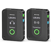 LEKATO Ear Monitor Wireless System Low Latency Mono Switch One-Key Mute Rechargeable Automatic Pairing Transmitter and Receiv