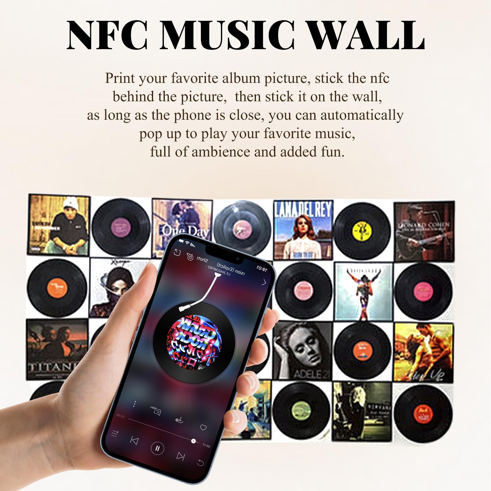 100 etichette adesive NFC con chip originale NTAG213 da 13,56 MHz, etichette NFC trasparenti, impermeabili, adesivi NFC Ntag213, memoria a 144 byte, compatibili con tutti gli smartphone e i