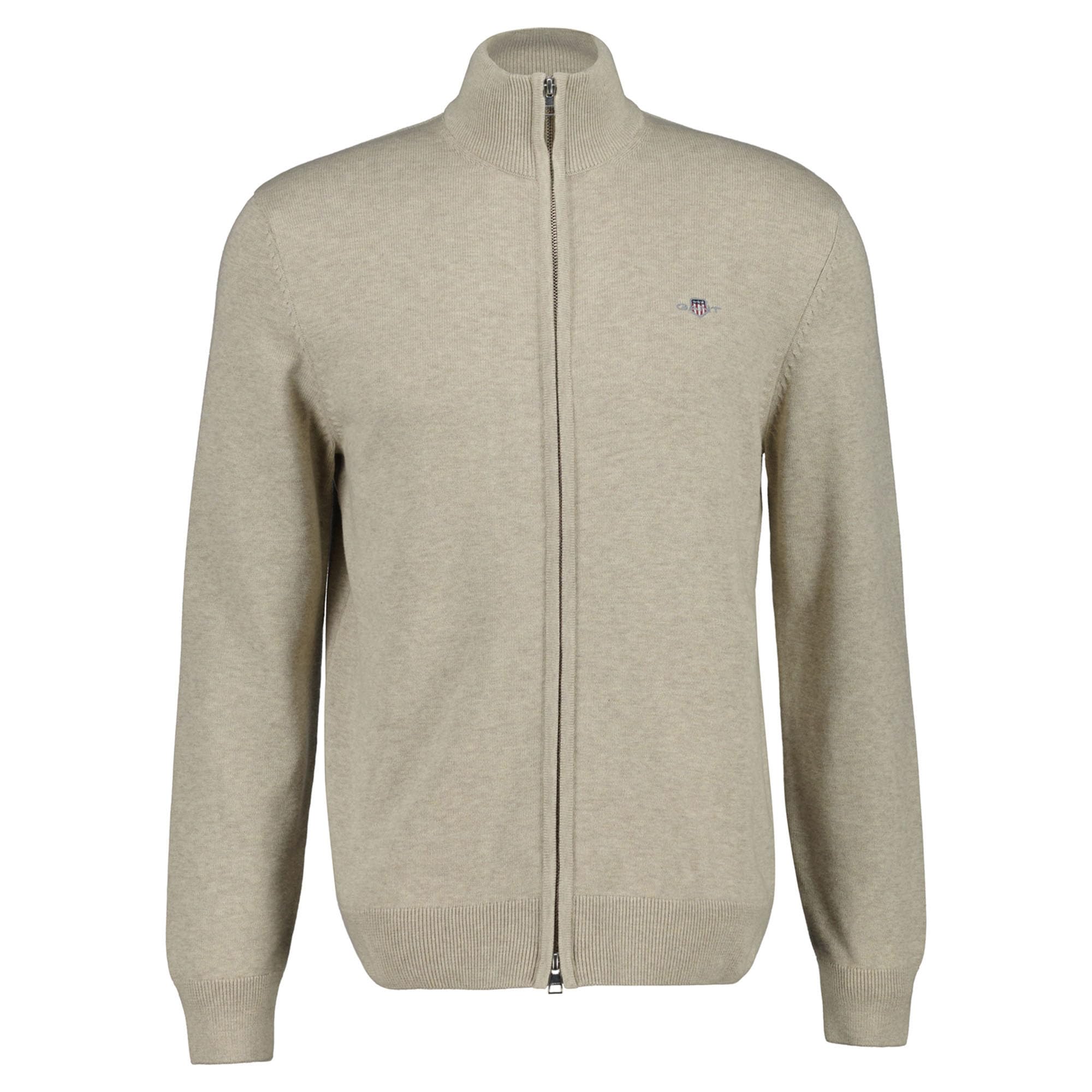 Gant Herren Casual Cotton Zip Cardigan BAUMWOLLSTRICKJACKE MIT REIßVERSCHLUSS (1er Pack)