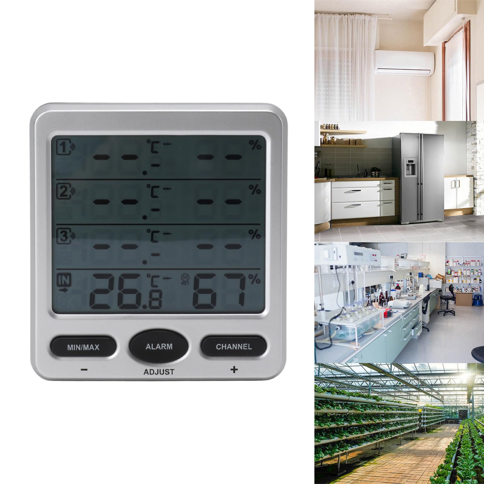 Moniteur sans Fil de Thermomètre D'hygromètre de Pièce de Haute Précision pour la Maison de Chambre de bébé ABS 4 Unités