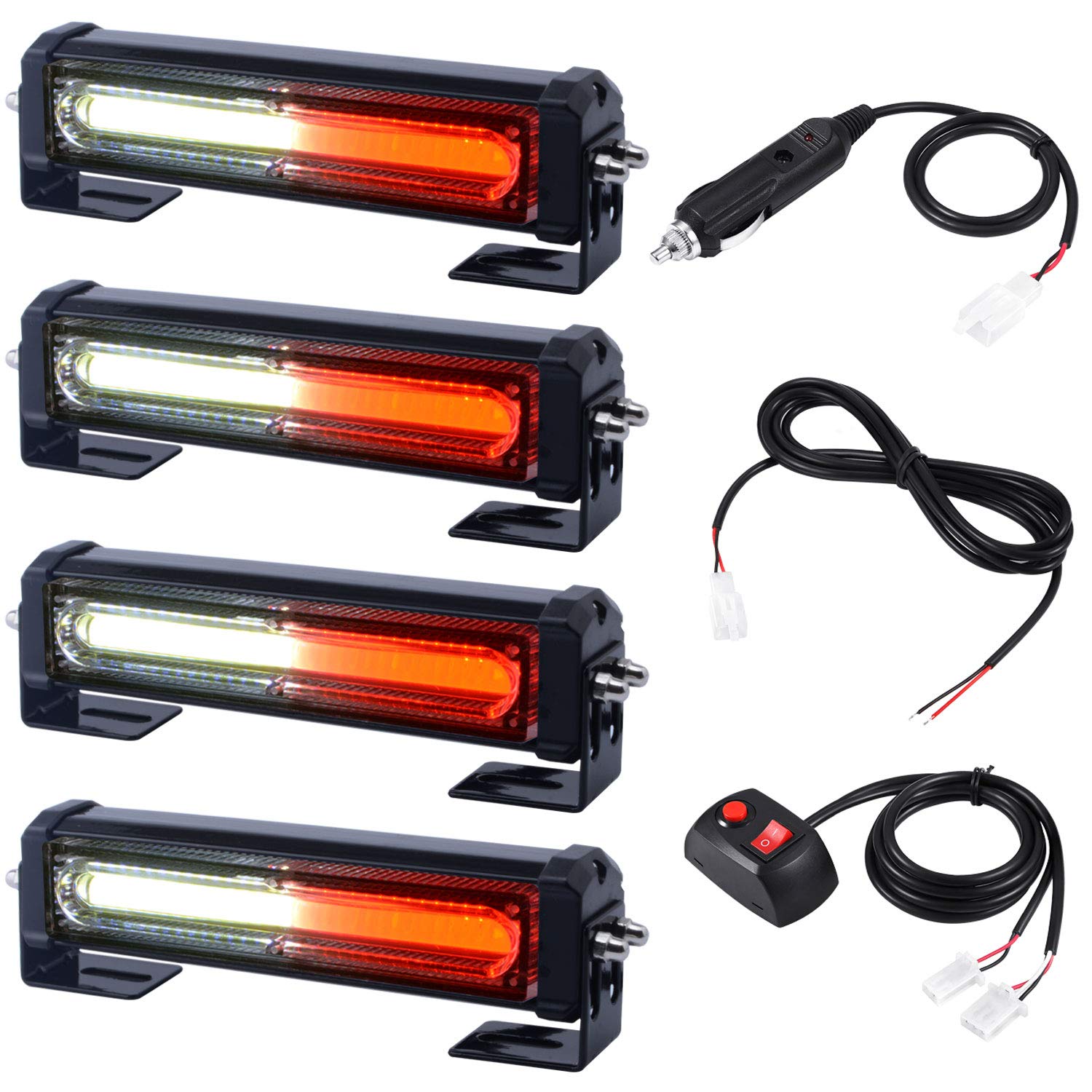 Buy Red White Flashing Emergency Surface and Grill Light, WOWTOU 12V
