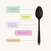 Vista 2 de GIR: Get It Right Silicone Spoon - Non-Stick Heat Resistant Silicone Kitchen Spoon for Mixing, Serving, Cooking, and More - 13 Inch, Navy