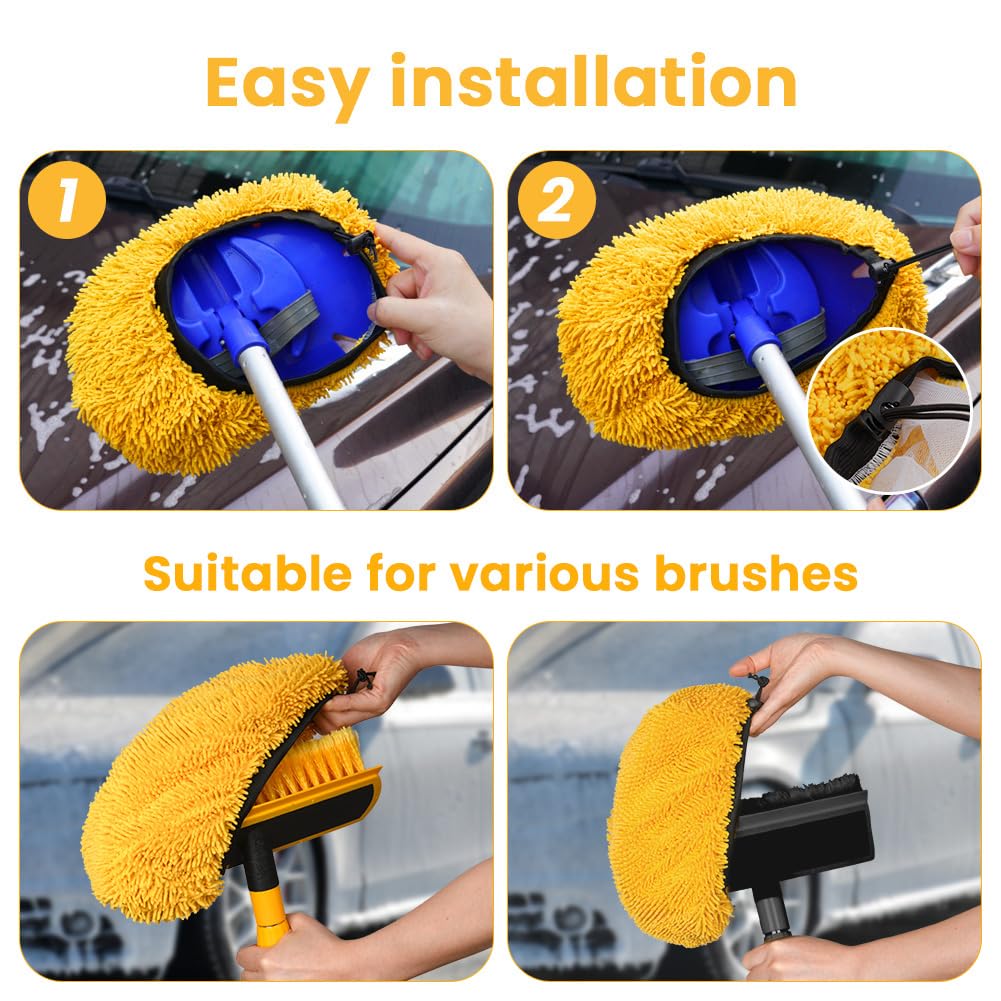 Kit Pulizia Auto 5 Pezzi - 3 Panni Microfibra 600 GSM E 2 Guanti Lavaggio, Super Assorbenti E Senza Graffi - Foto 14