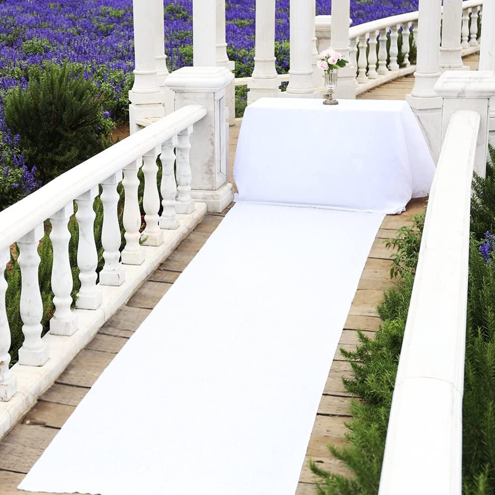 Tapis de couloir de mariage, 10 m, 2 mm d'épaisseur, antidérapant, pour décoration de mariage, cérémonie, fête, blanc