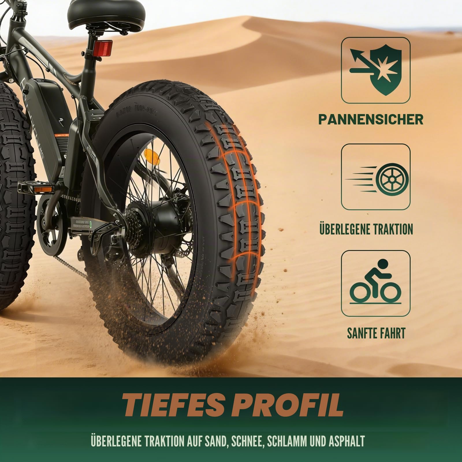 Fatbike Reifen 20x4.0 (102-406) Extra Stark für E-Bike