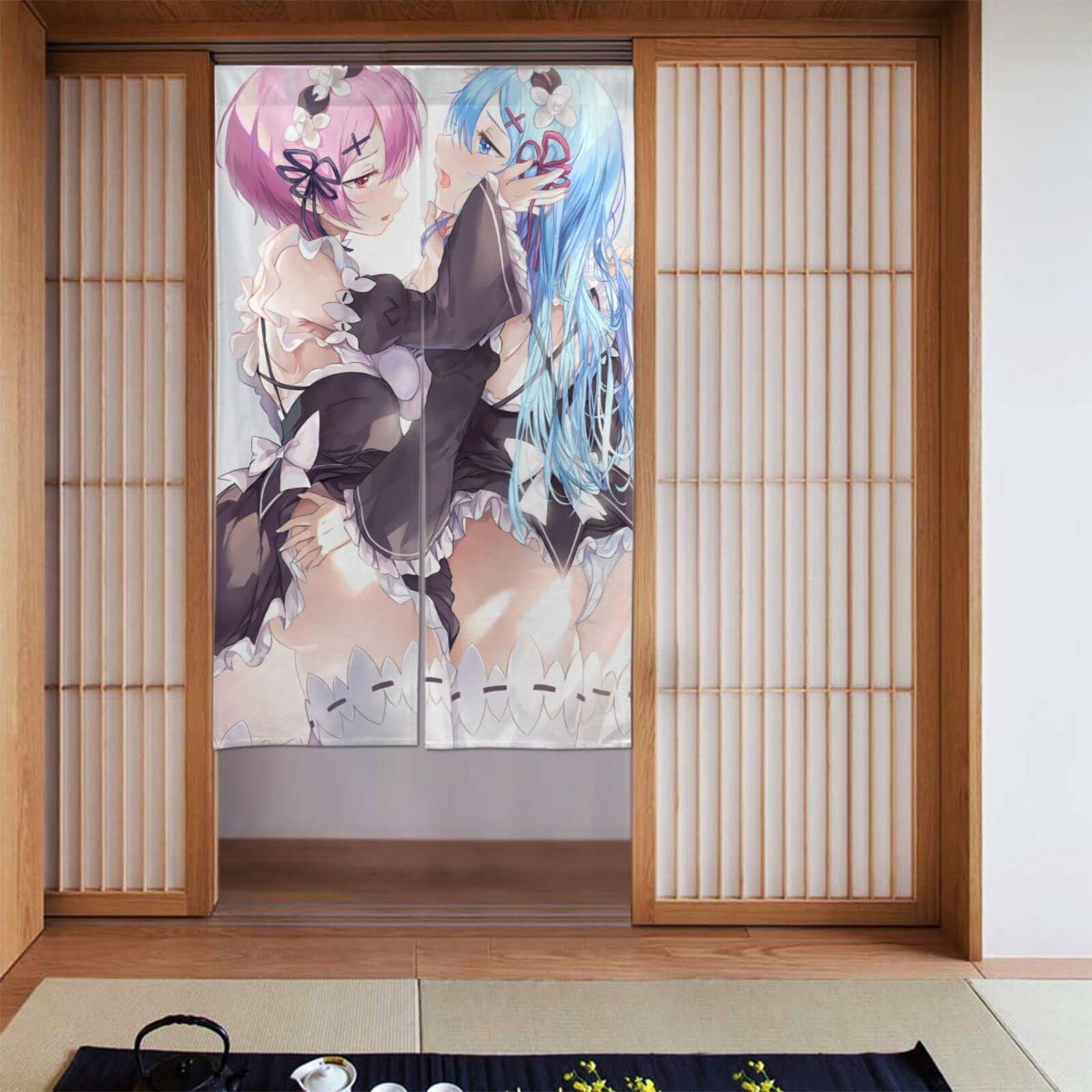 Amazon｜のれん Re Zero リゼロ 異世界 レム ラム メイド 暖簾
