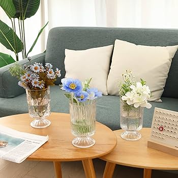 Amazon.com: Fixwal Vases for Flowers Set of 3 Vintage Glass