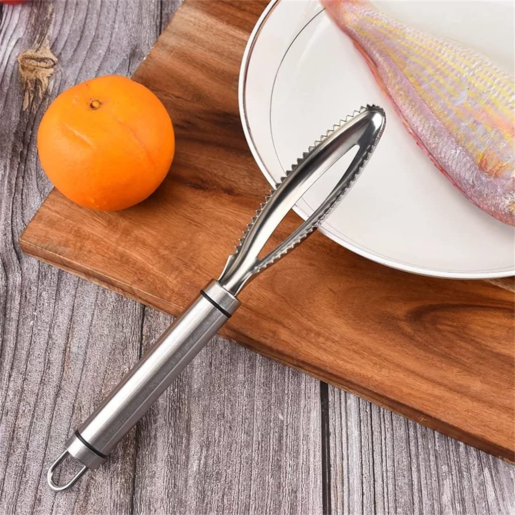 JFDBGU Escamas de Pescado de Cocina, ralladores for raspar, eliminación rápida, pelador de Limpieza de Pescado, raspador, Pinzas for Huesos de Pescado, Herramienta