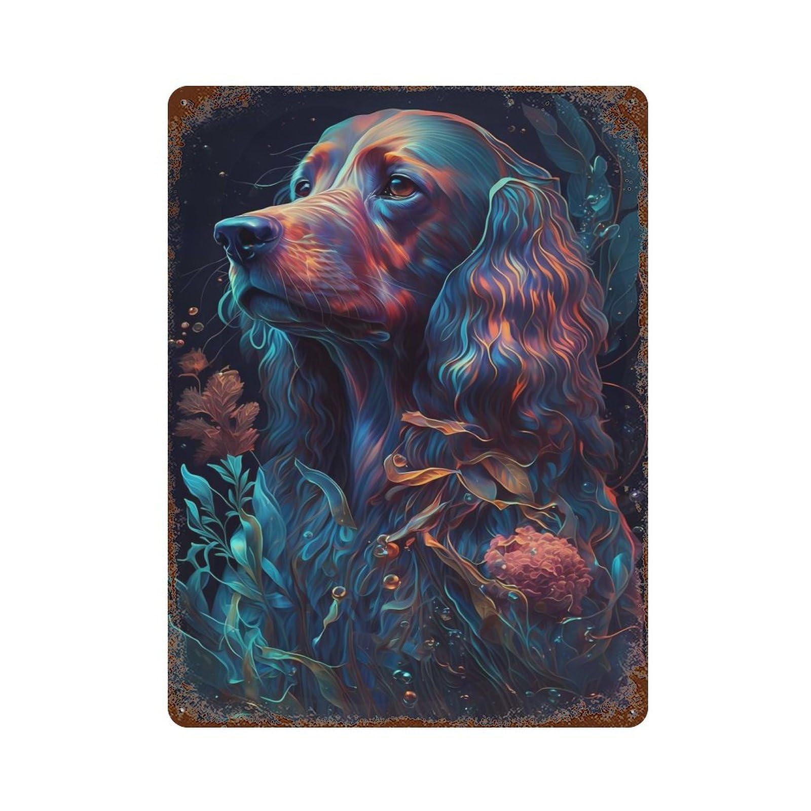 Distressed Metal Wall Sign Irish Setter Dog 15.7"x11.8", Decorative Metal Wall Art for Farmhouse, Kitchen And Entryway Decor